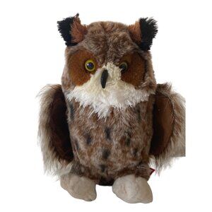 Douglas Plush Great Horned Owl #3838 Cuddle Toy 2014 Einstein Brown Night Bird 1